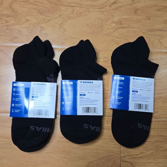 Bombas Ankle Socks Black -Medium - Picture 2 of 4